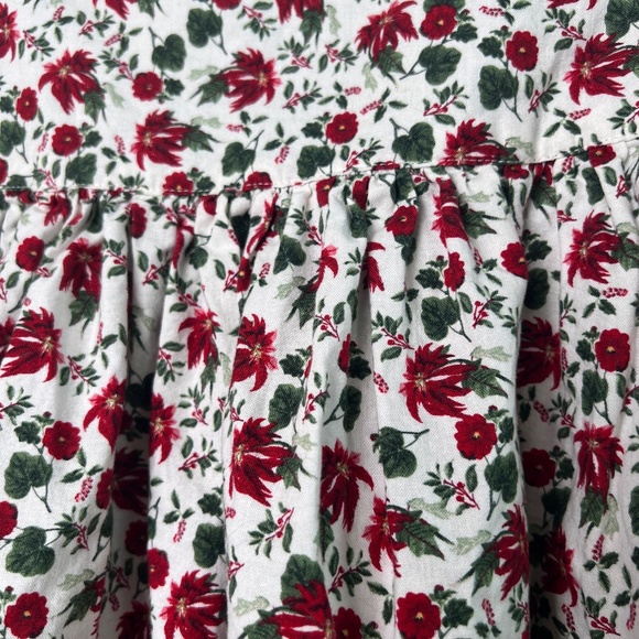 Christmas Poinsettia Dress Short Sleeve Girls Toddler - Picture 2 of 7